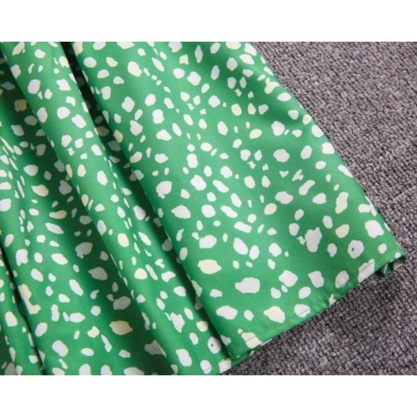 Elegant Green V-Neck Front Hem Slit Maxi Dress - Image 8